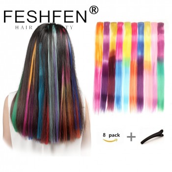 FESHFEN彩色假發(fā)片漸變假發(fā)一片式接發(fā)片挑色假發(fā)片直發(fā)片